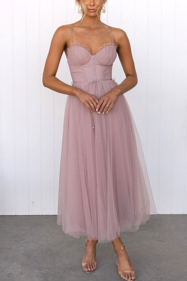 Women's sleeveless maxi dress with flowy silhouette, lightweight layered fabric, perfect for special occasions.