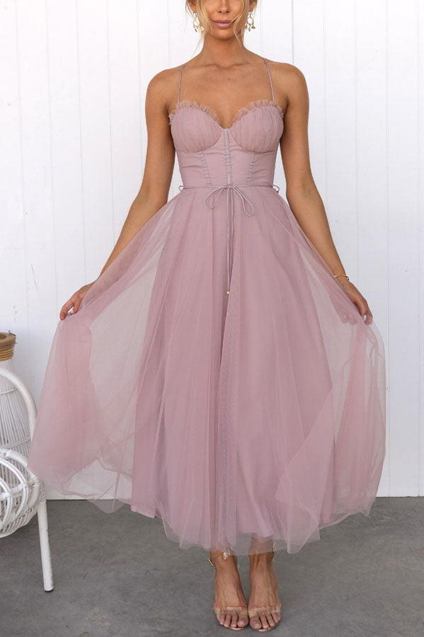 Women's sleeveless maxi dress with flowy silhouette, lightweight layered fabric, perfect for special occasions.