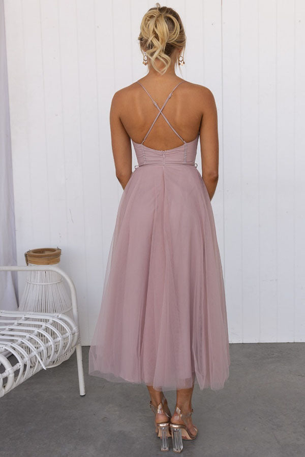 Women's sleeveless maxi dress with flowy silhouette, lightweight layered fabric, perfect for special occasions.