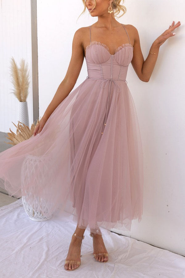 Women's sleeveless maxi dress with flowy silhouette, lightweight layered fabric, perfect for special occasions.
