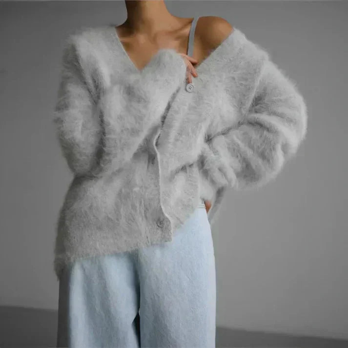 "Women's soft cashmere cardigan for spring and summer with elegant design, ideal for casual or dressy layers, lightweight war