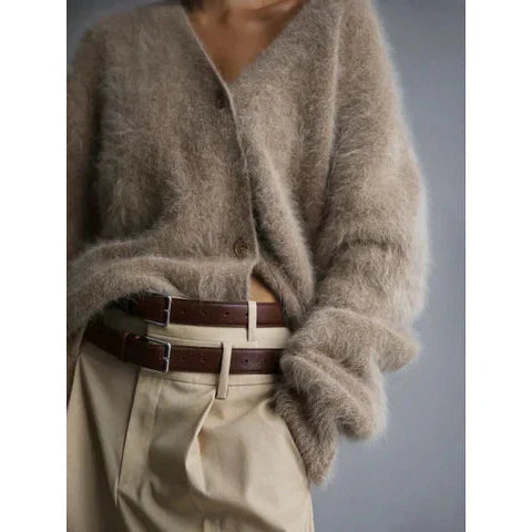"Women's soft cashmere cardigan for spring and summer with elegant design, ideal for casual or dressy layers, lightweight war