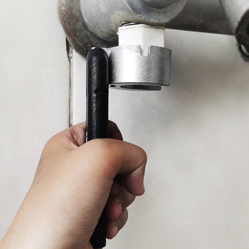 Handheld adjustable pipe wrench, perfect for DIY bathroom plumbing and faucet installation.