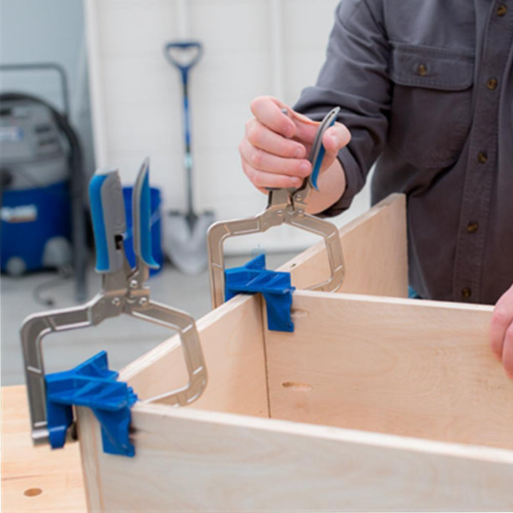 Durable T-joint clamp for carpentry, providing a secure hold for precise wood connections and framing