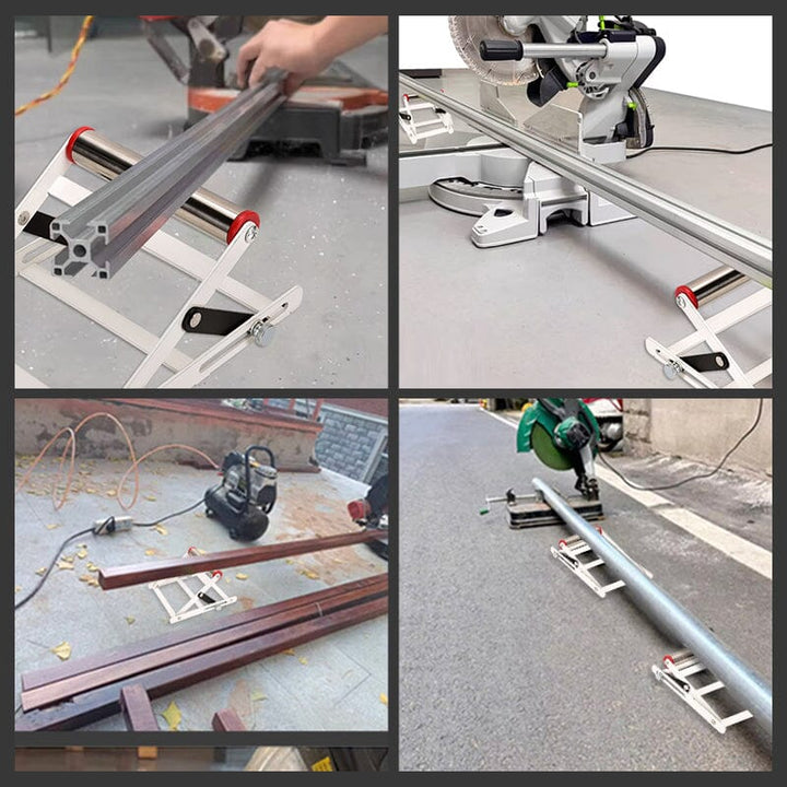 Heavy-duty workshop tools: Adjustable Cutting Machine Support Stand in folded position