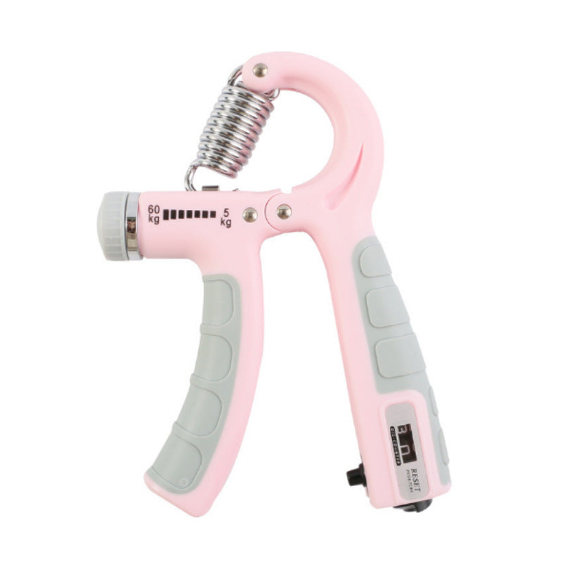 Packaging of the adjustable grip strengthener with counter, highlighting key features and benefits
