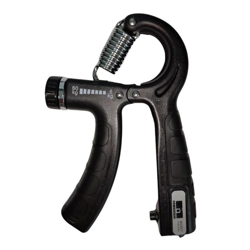 Multiple angles of the adjustable grip strengthener, demonstrating its versatile design and counter