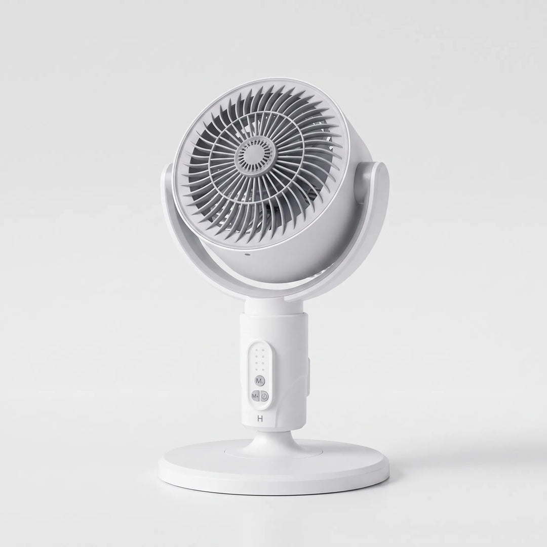 Modern design adjustable standing fan, an efficient cooling solution for any room.