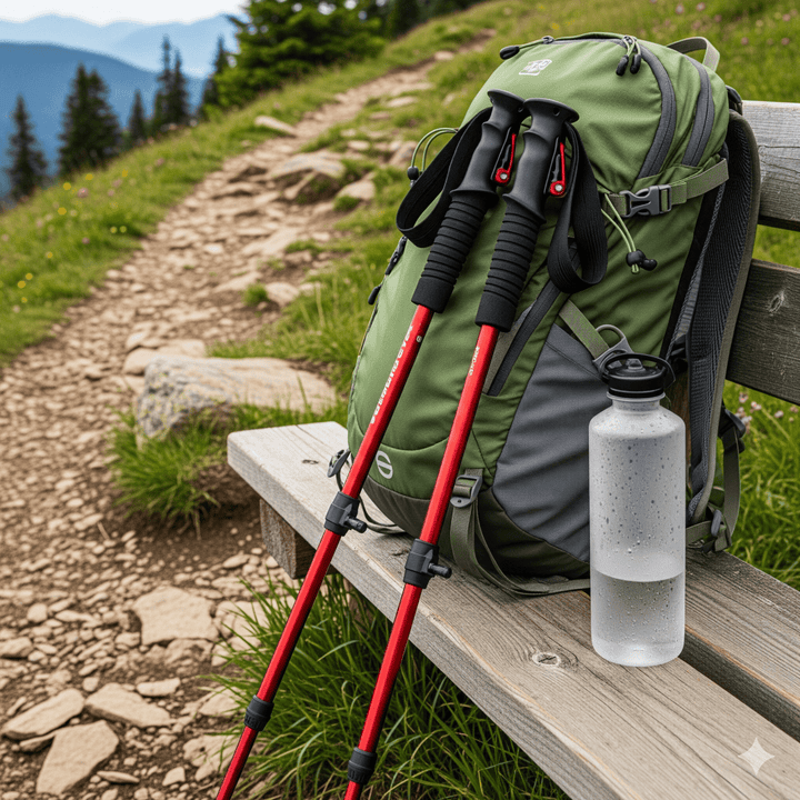 Adjustable trekking poles for enhanced stability and support on any trail.