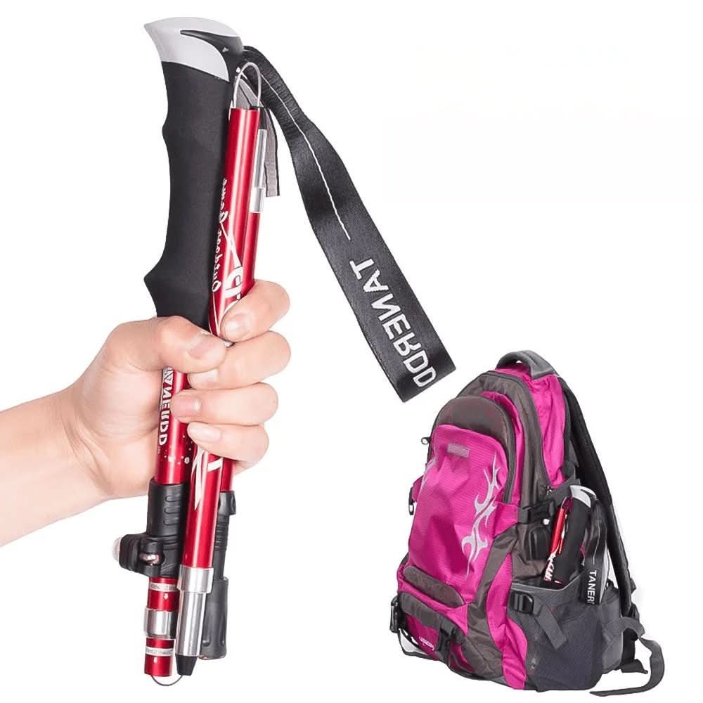 Ultra-light adjustable hiking poles, providing comfort and stability on demanding trails.
