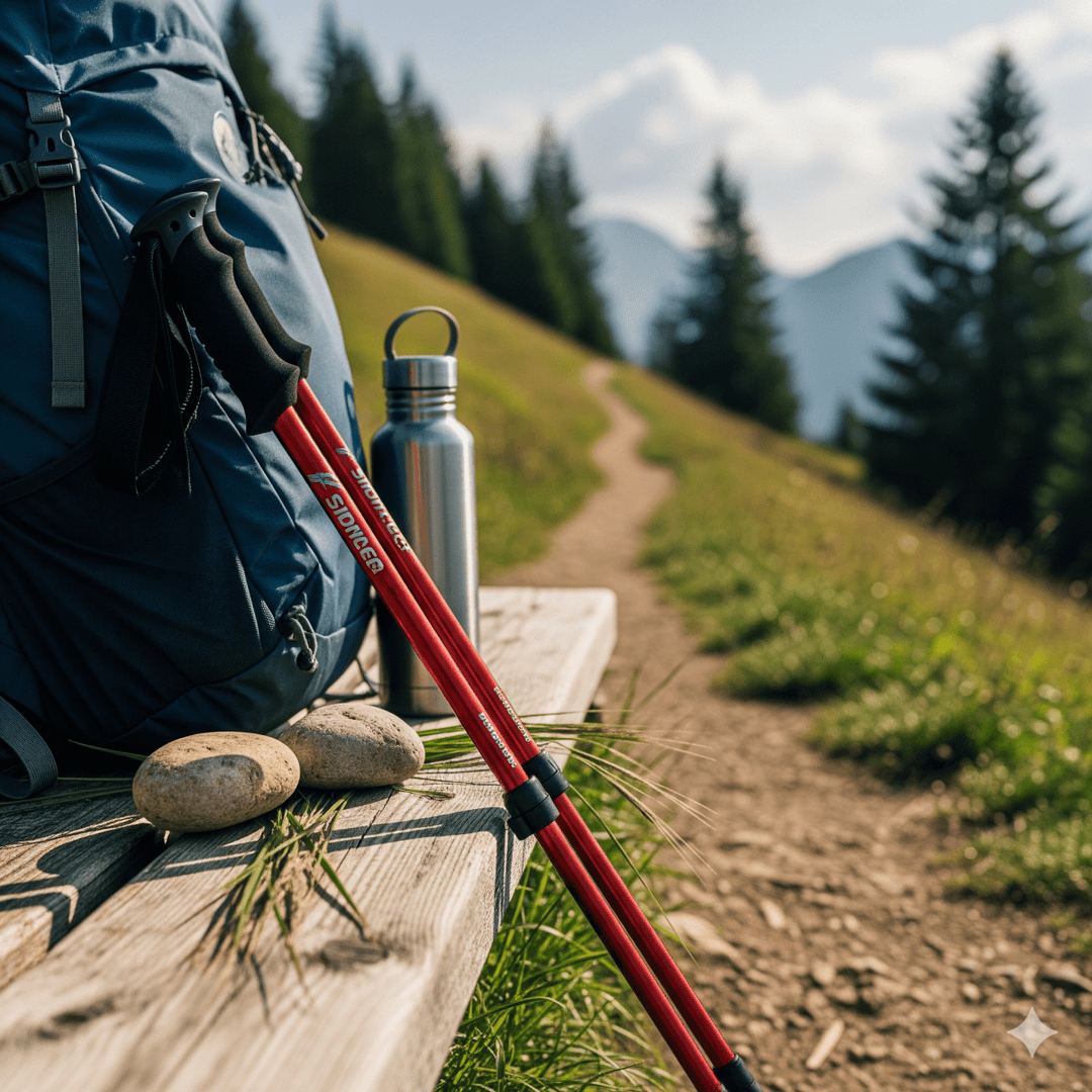 Lightweight, durable adjustable hiking poles, perfect for outdoor adventures and comfort.