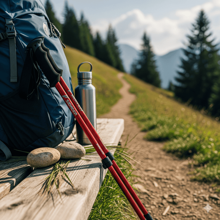 Lightweight, durable adjustable hiking poles, perfect for outdoor adventures and comfort.
