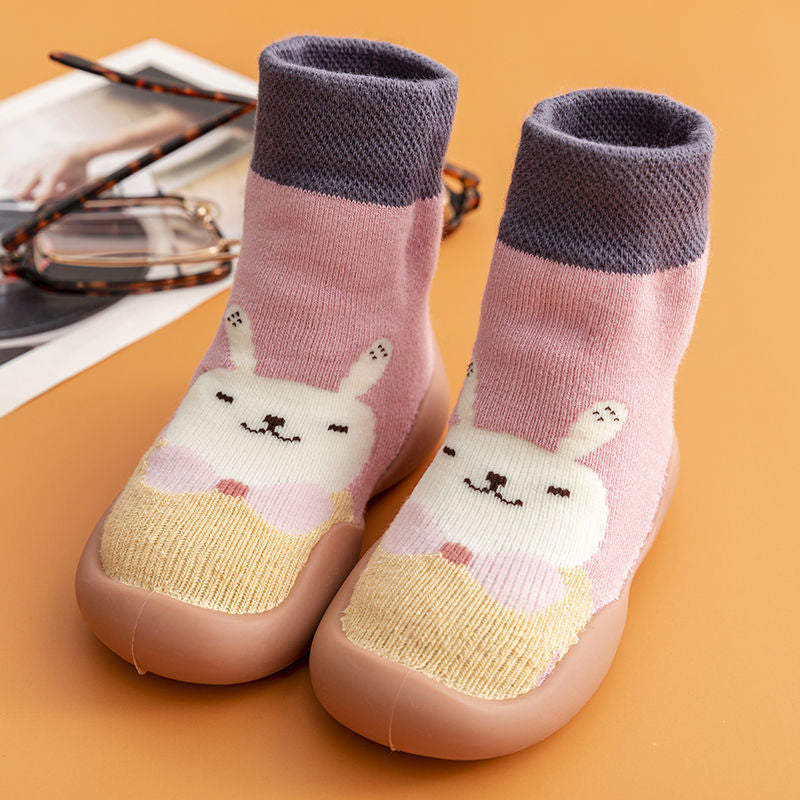 Breathable cartoon sock shoes, providing comfort and grip for active toddlers