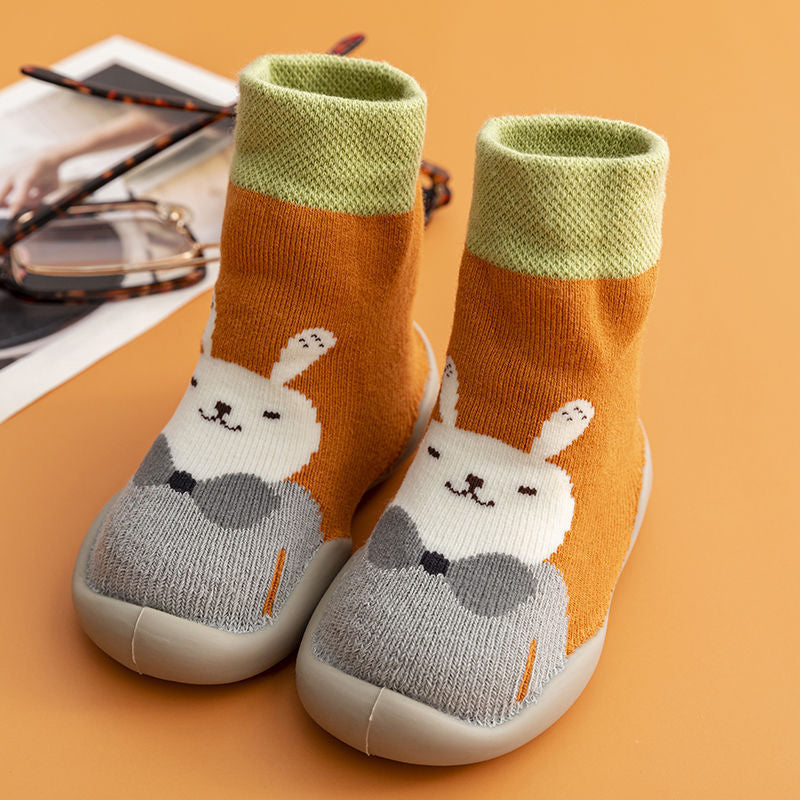 Warm children's cartoon sock shoes, soft-soled and breathable for autumn & winter