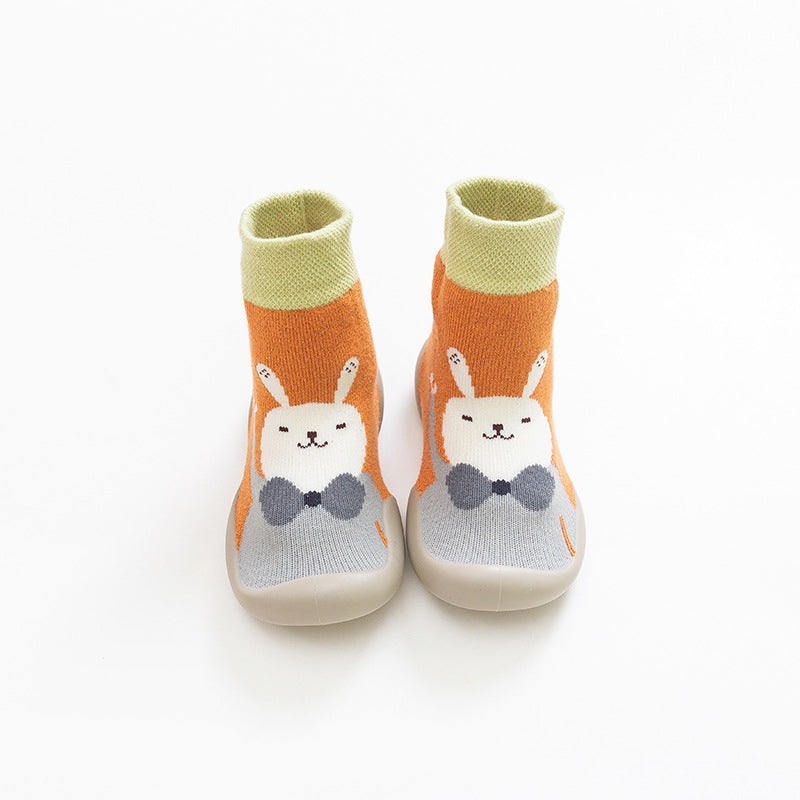 Winter-ready toddler sock shoes with a lovable cartoon elephant and non-slip bottom