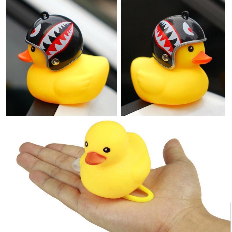 Children's bike accessory: a cute duck bike bell with a mini helmet and an integrated LED light