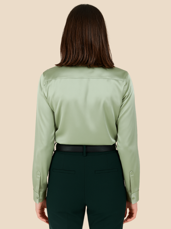 Adriana women's long sleeve button-up, a professional and chic office top.