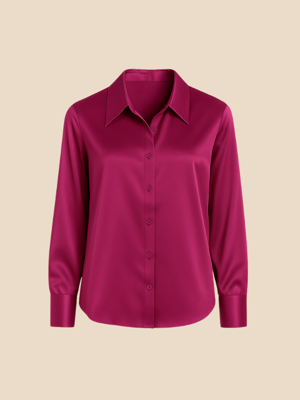 Stylish Adriana button blouse, a professional long sleeve office staple.