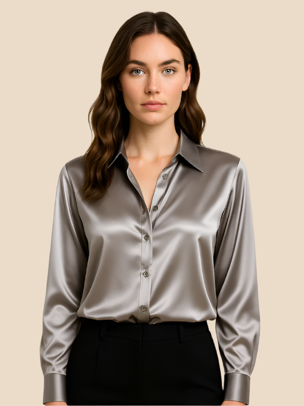 Stylish Adriana long sleeve top, perfect for professional women's fashion.