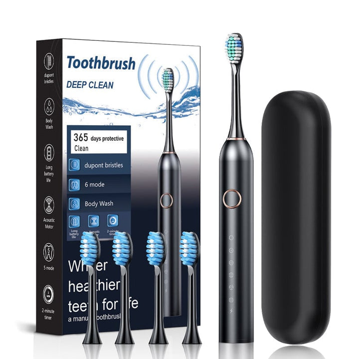 Side view of Adult's Sonic Electric Toothbrush, slender design for comfortable oral care