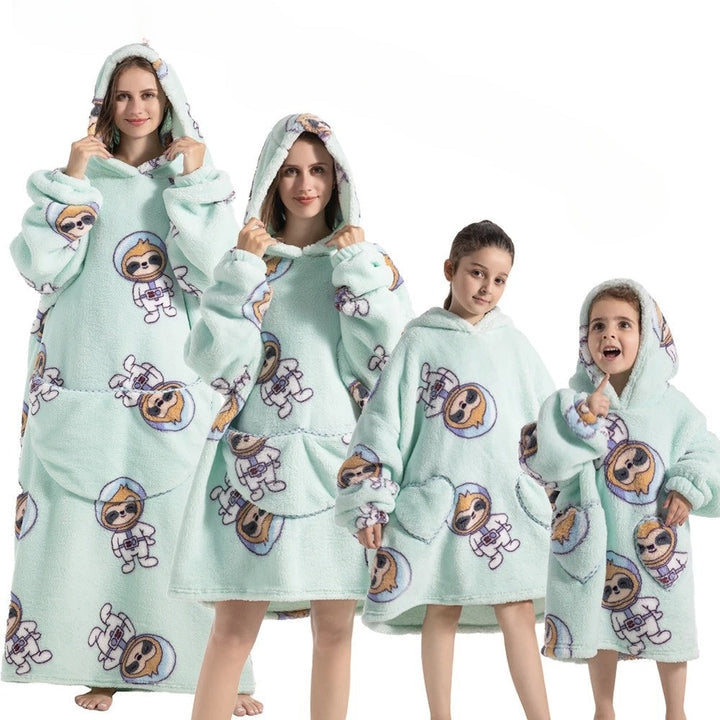 SpookySnuggle pumpkin hoodie blanket, ideal comfortwear for adults during Halloween & autumn season.