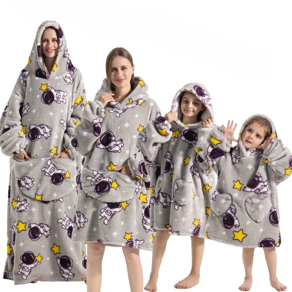 Adults' Pumpkin Hoodie Blanket, offering ultimate cozy comfort for Halloween and festive autumn wear.