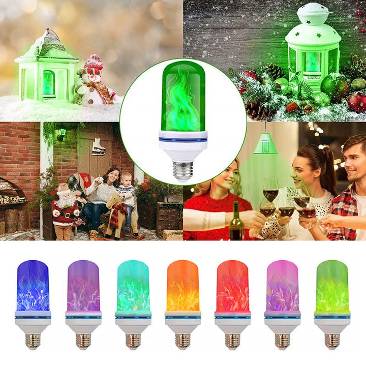 Mood lighting LED flame bulb, gravity sensing enabled, enhances any indoor or outdoor setting