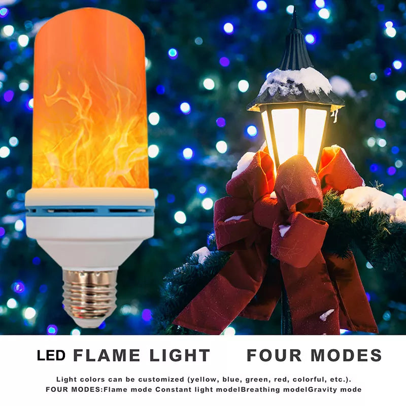 LED Flame Bulb with gravity sensor, upward flickering fire for mood lighting and home decor
