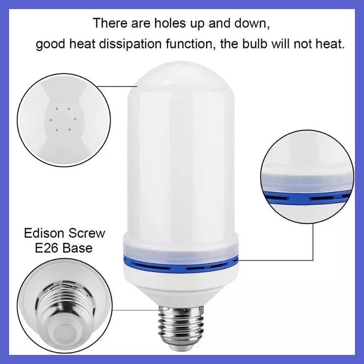 Gravity Sensing LED Flame Bulb, unique fire simulation for atmospheric home decor and parties