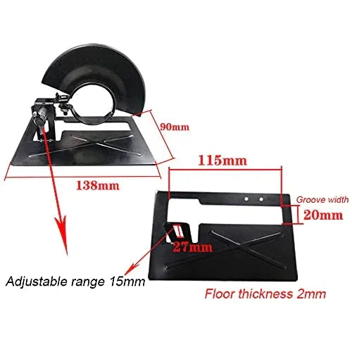 Complete angle grinder cutting & safety kit with bracket and protective cover for various applications