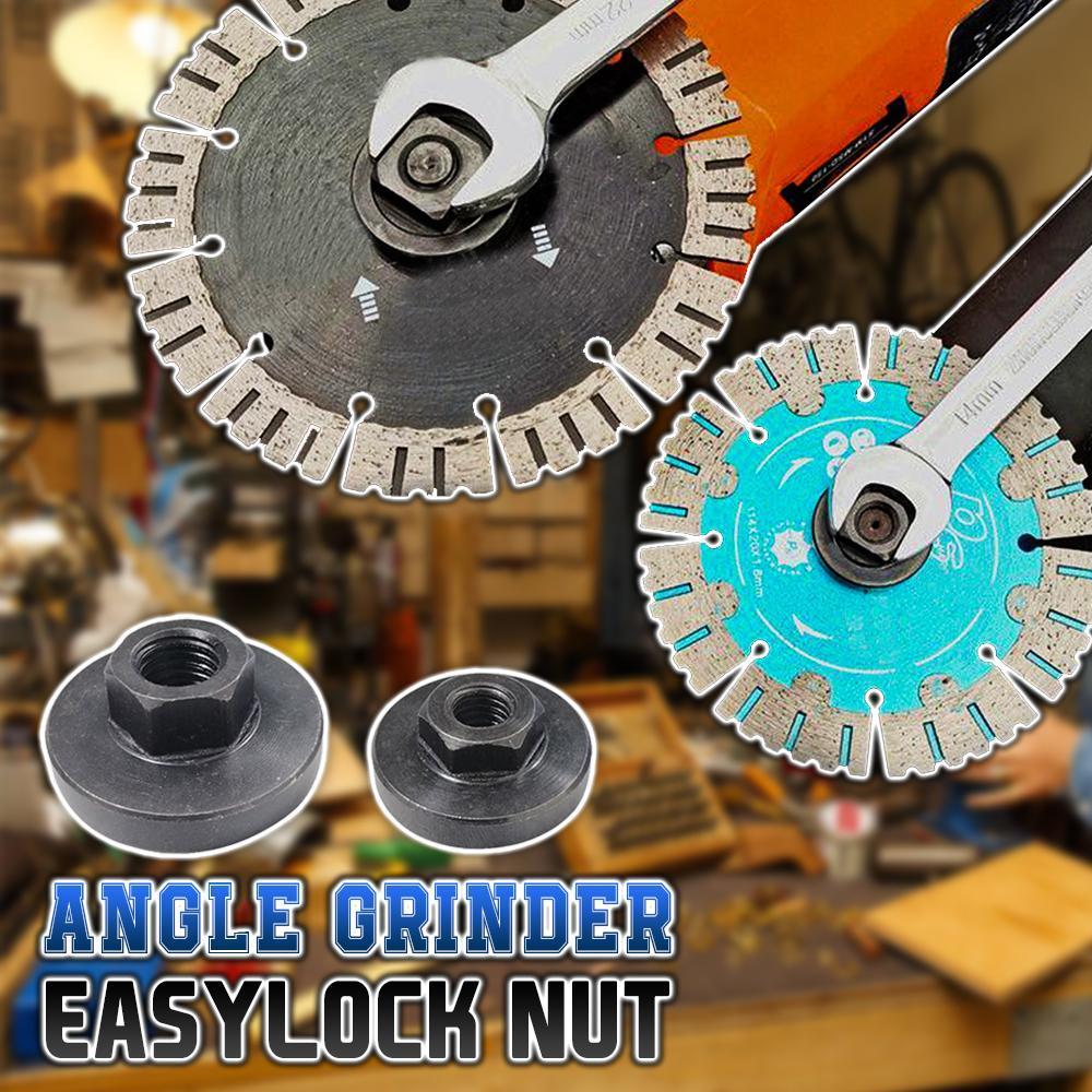 Angle grinder easylock nut, universal, carbon steel, for fast disc changes & secure grinding; power tool accessory