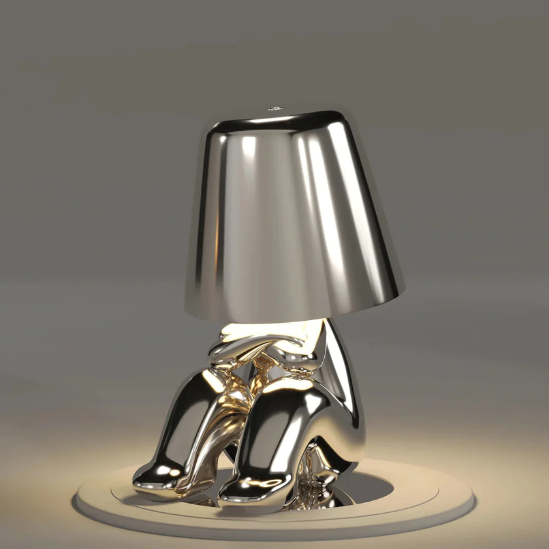 Unique artistic design dimmable table lamp, touch control LED for modern interiors.
