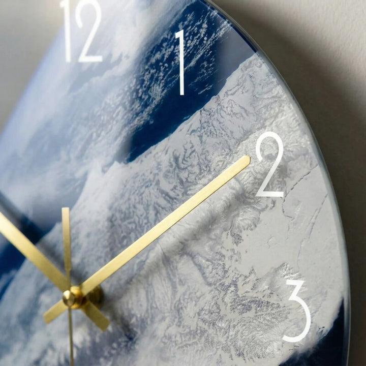 Silent space theme wall clock. Contemporary artistic clock for modern home decor, a unique gift idea.