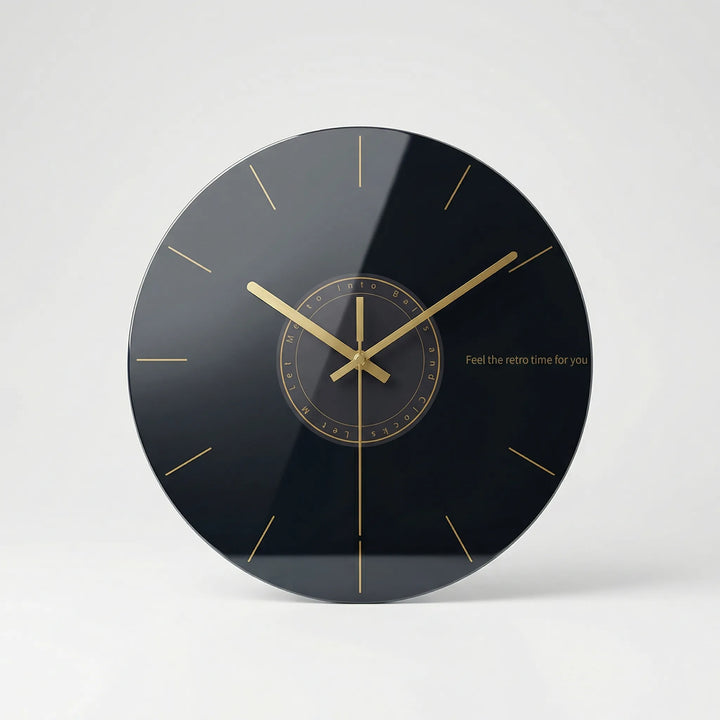 Round Earth print wall clock. Artistic space decor statement piece for living rooms & office spaces.