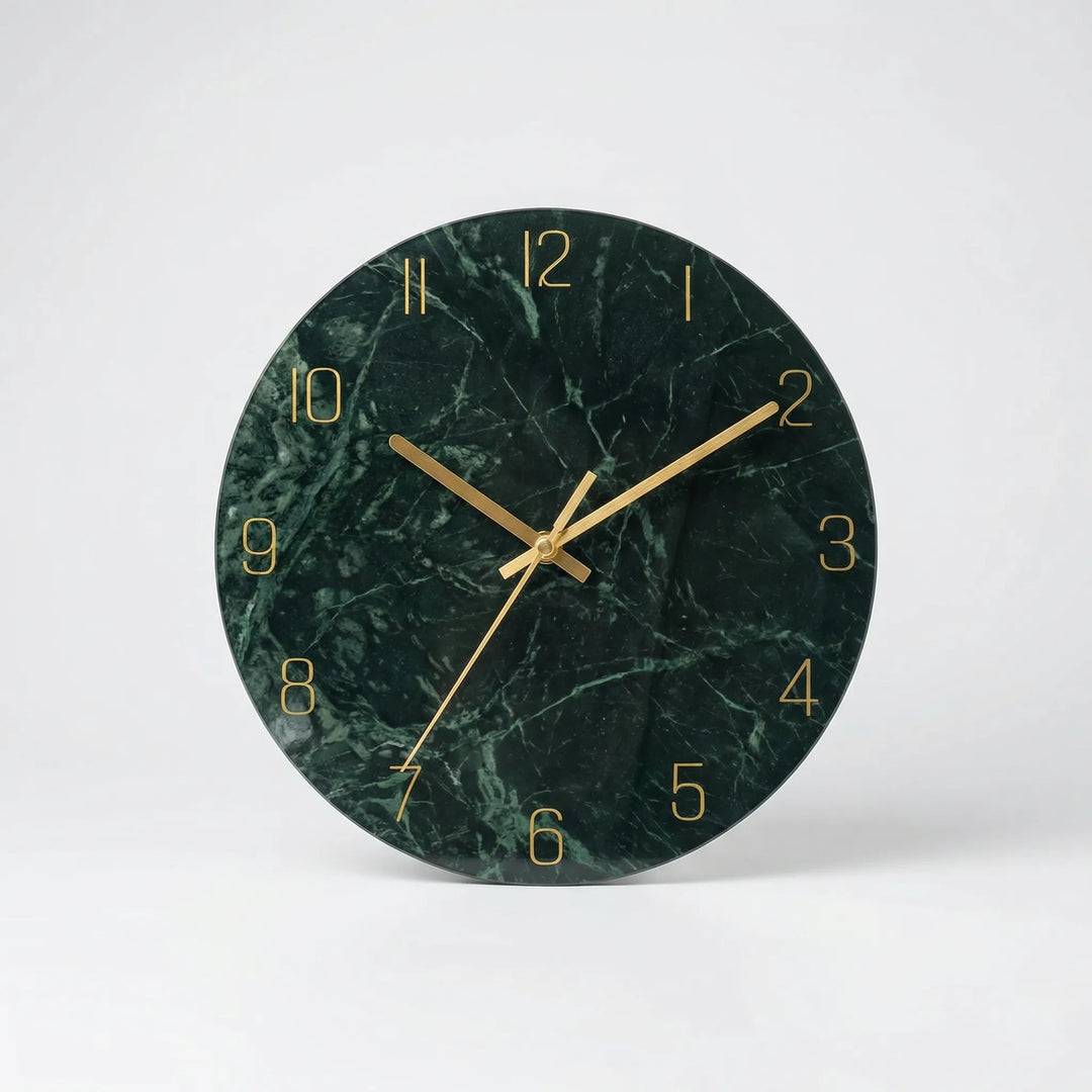 Stylish modern wall clock featuring a vibrant artistic space print. Silent & perfect for any room.