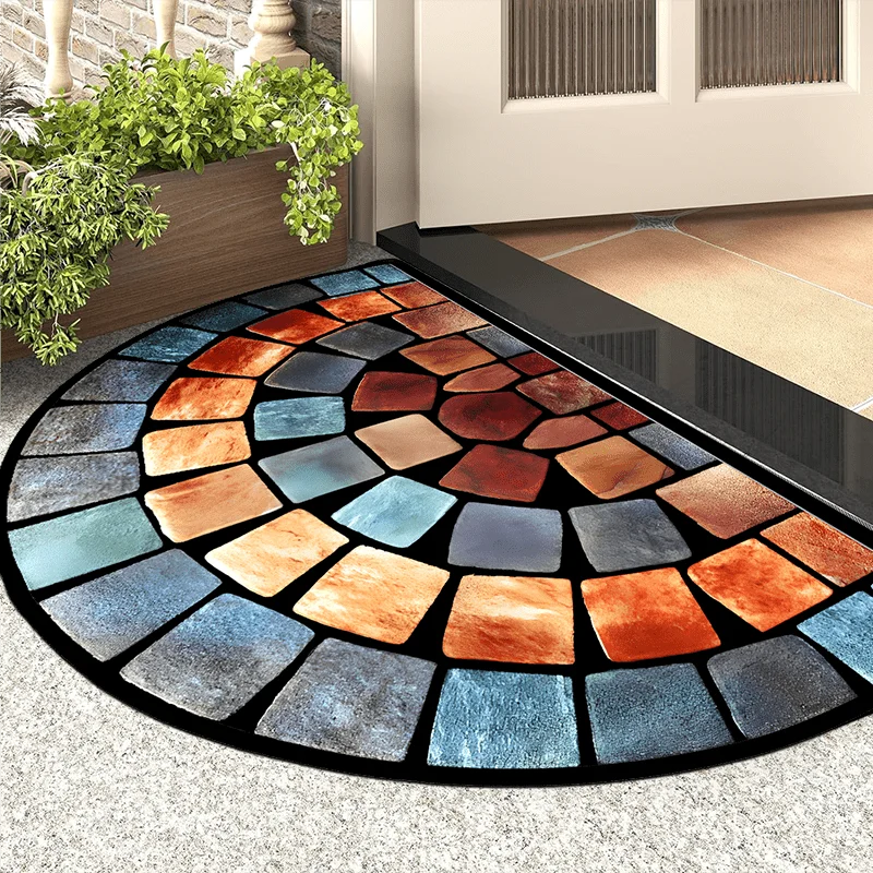 Aurora Stone Tile Doormat, a stylish entrance mat with a unique stone pattern, perfect for indoor/outdoor use.