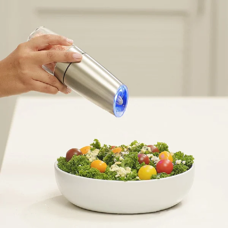 Set of 2 automatic electric salt and pepper grinders, gravity sensor, perfect for kitchen and dining