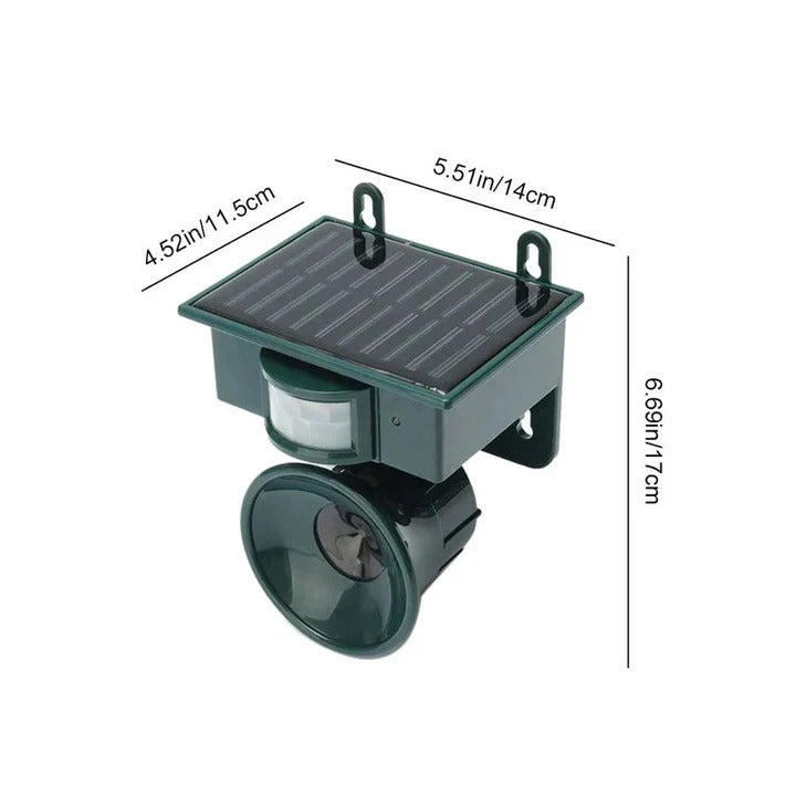 Yard guard motion sensor bird deterrent. Protects gardens and farms automatically from unwanted birds.
