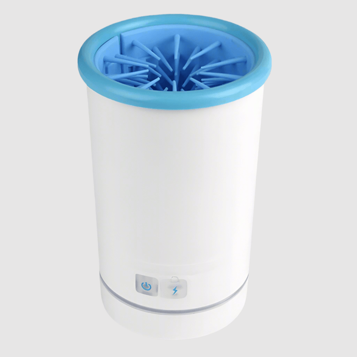Rechargeable automatic dog paw washer cup, perfect for quick and easy mud removal on muddy paws.
