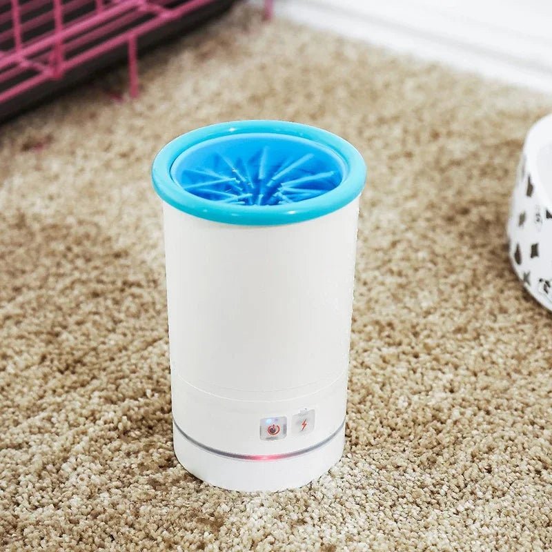 Keep pet paws clean with this automatic dog paw cleaner cup. Rechargeable & effective mud remover.