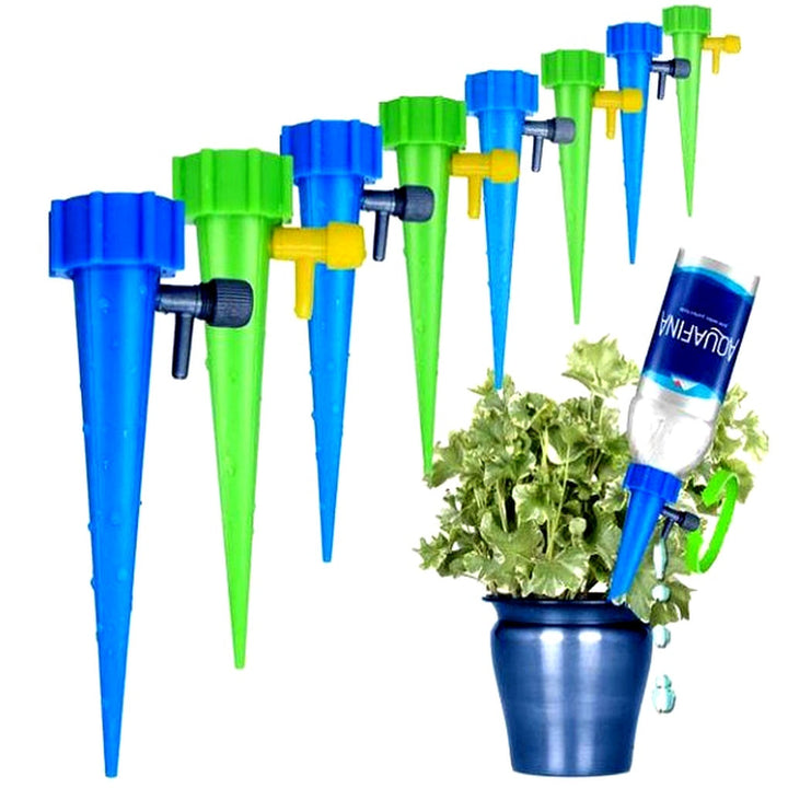 Adjustable Flow Plant Watering Spikes for precise hydration of your potted plants. Eco-friendly garden irrigation.