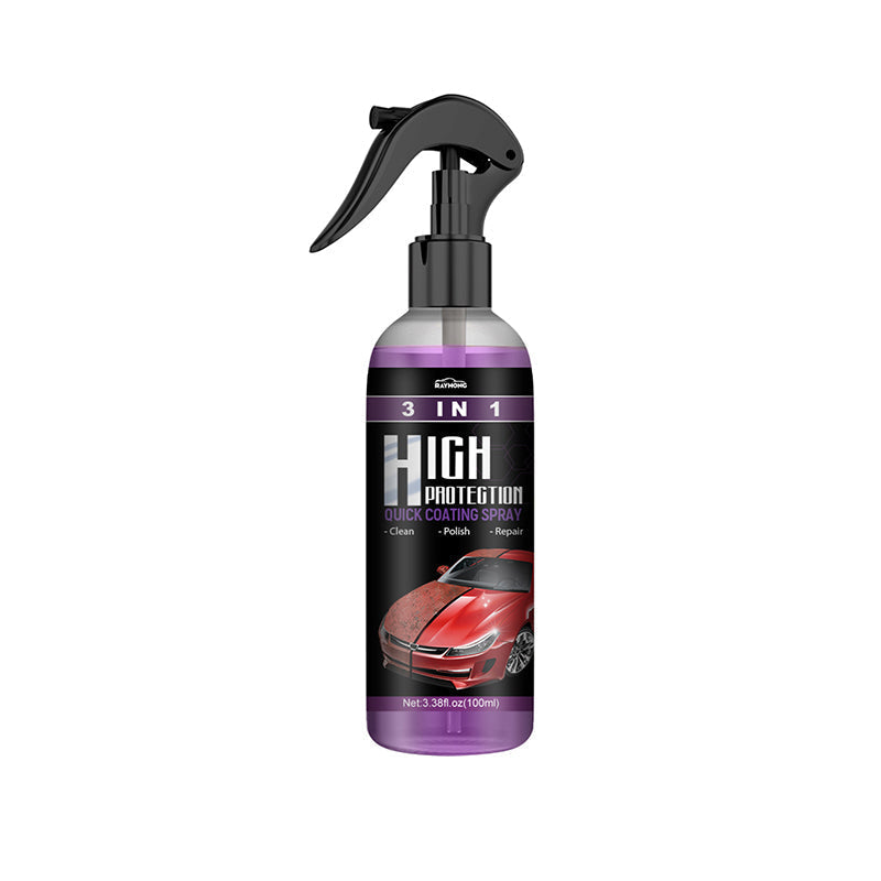 Premium 3-in-1 hydrophobic coating spray for car detailing and paint gloss