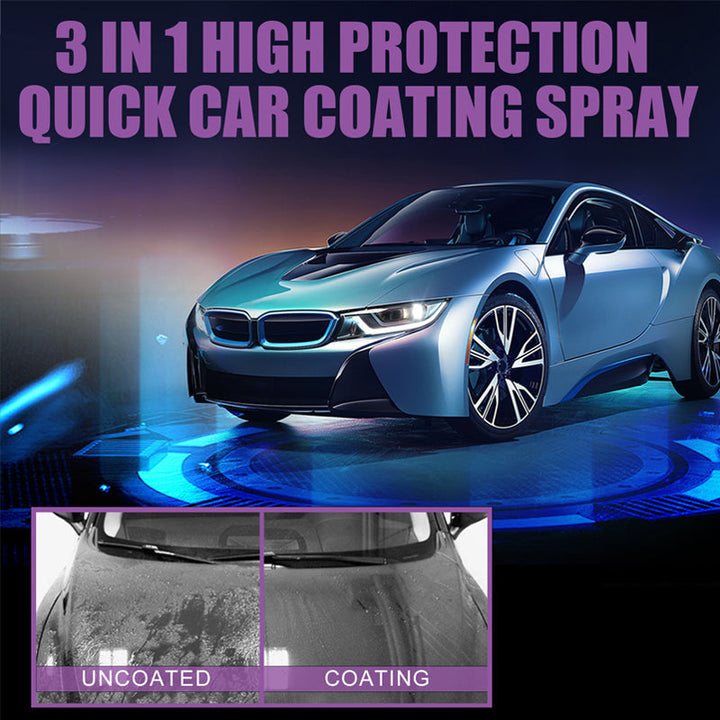 Car detailing spray: 3-in-1 hydrophobic coating for vehicle cleaning & shine