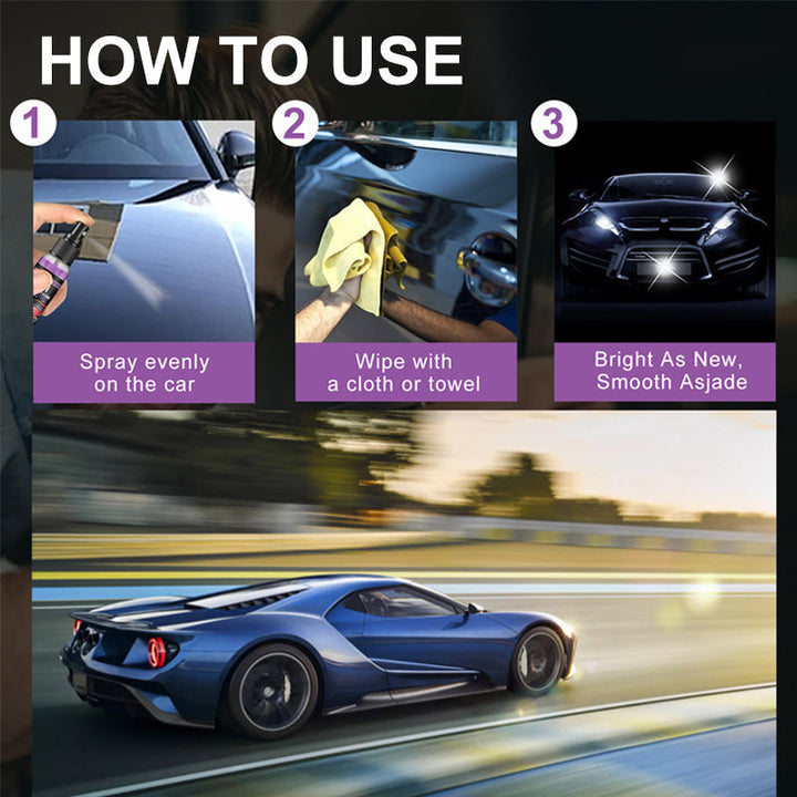 3-in-1 quick coating spray for cars, hydrophobic & scratch repair benefits