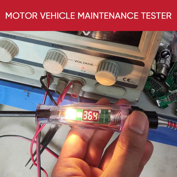 Automotive electrical circuit tester with digital display for vehicle diagnostics and car repair