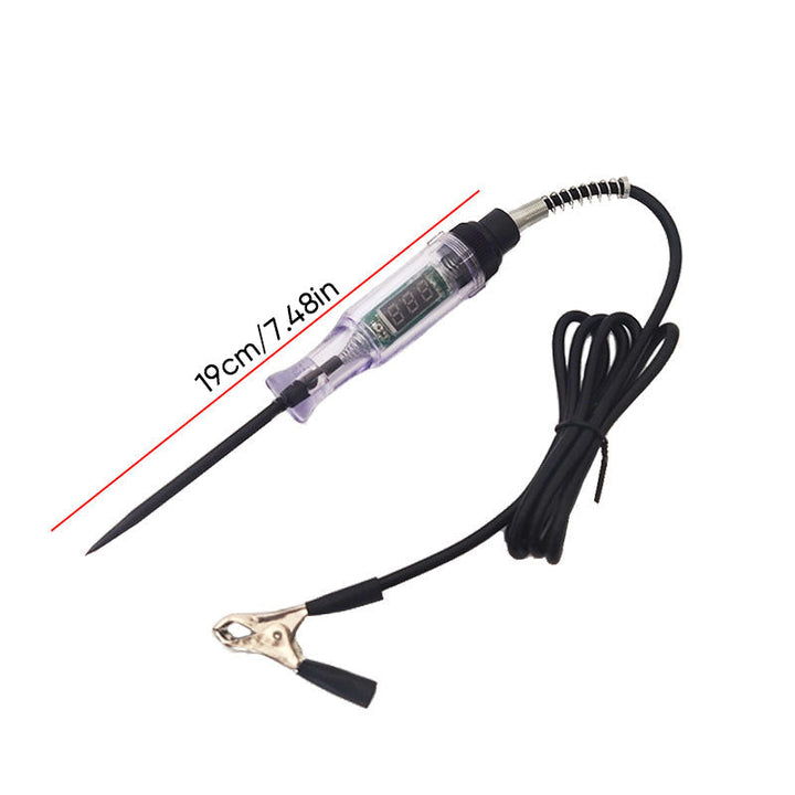 Side view of an automotive electrical circuit tester, highlighting its compact and portable design