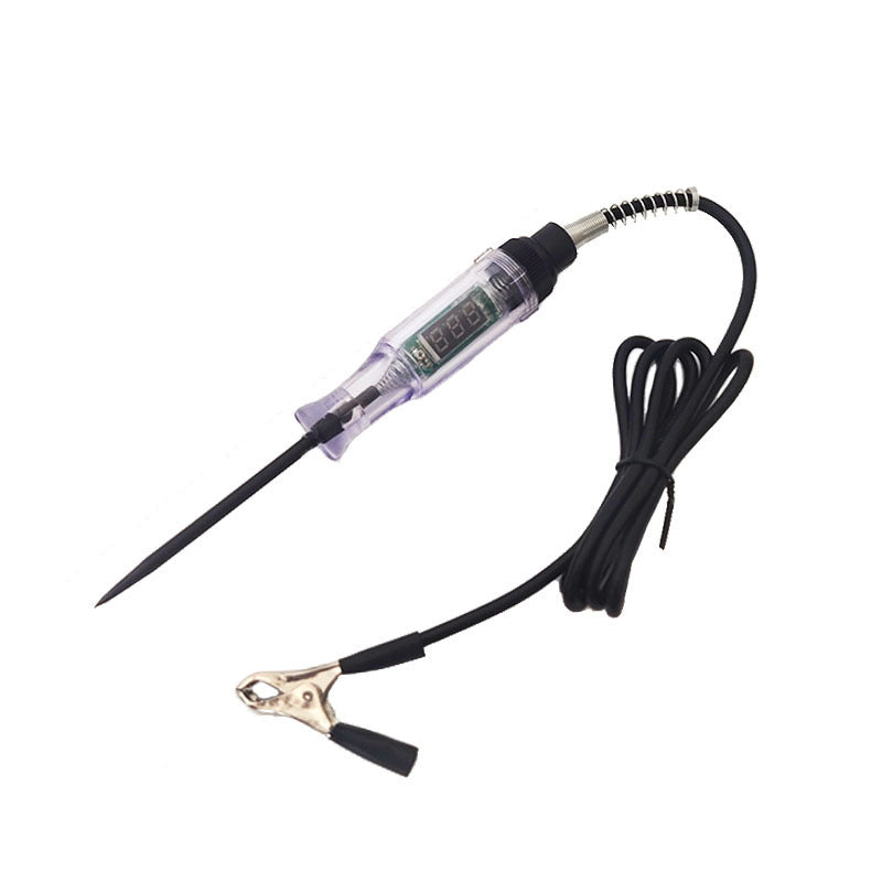Automotive circuit tester's easy-to-use button interface for mode selection during car repair