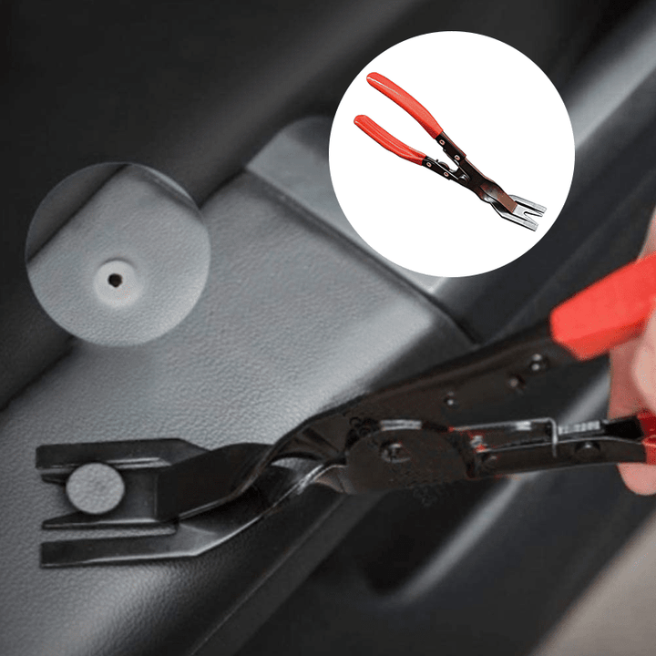 Precision fastener removal pliers for automotive plastic rivets and body clips