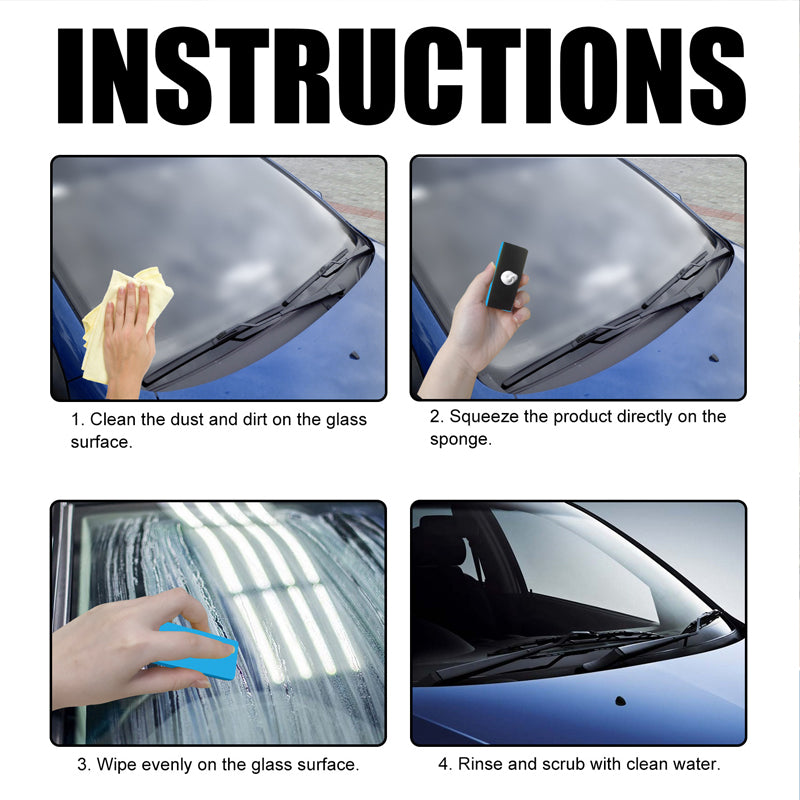 Heavy-duty automotive glass cleaner, effectively removing tough oil film and grime from car windshields