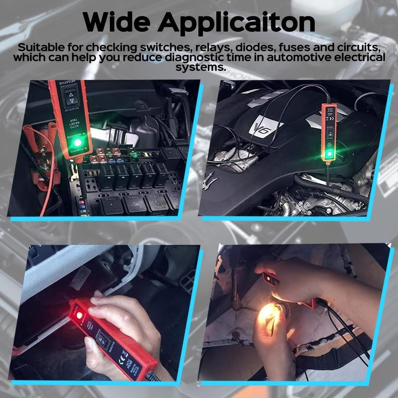 Handheld 6-24V DC automotive circuit probe tester, essential car tool for electrical work